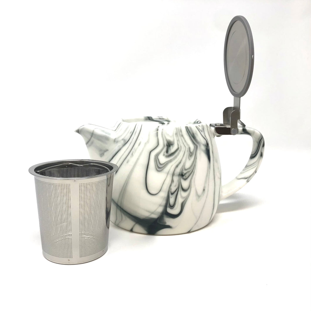 Marble Porcelain Grey Teapot